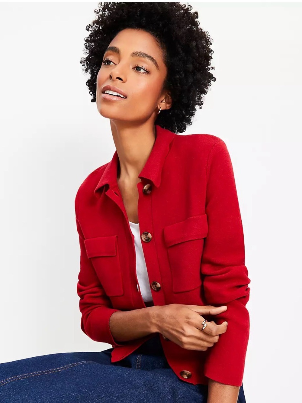 Red Button Women's Sweater/Jacket